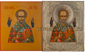 Икона подокладница святитель Николай Мирликийский