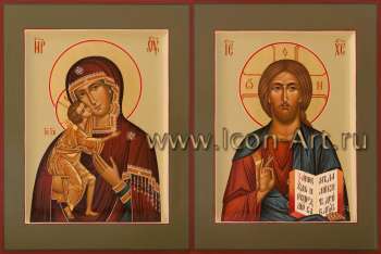 Венчальная пара с иконой Божией Матери «Феодоровская»