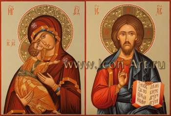 Венчальная пара с иконой Божией Матери «Владимирская»