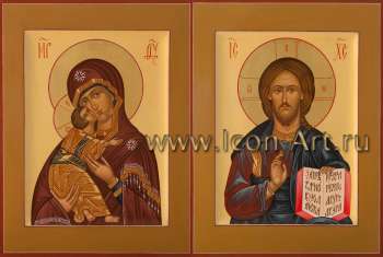 Венчальная пара с иконой Божией Матери «Владимирская»