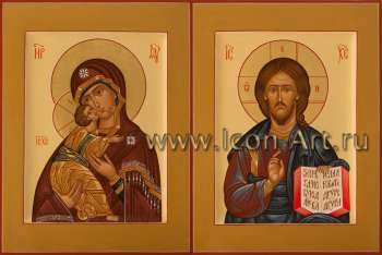 Венчальная пара с иконой Божией Матери «Владимирская»