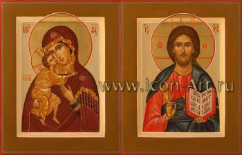 Венчальная пара с иконой Пресвятой Богородицы «Феодоровская»