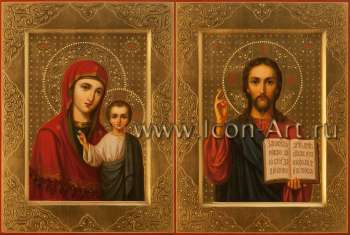 Венчальная пара с иконой Пресвятой Богородицы «Казанская»