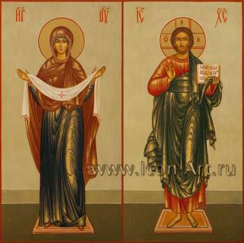 Венчальная пара с иконой Пресвятой Богородицы «Покров»