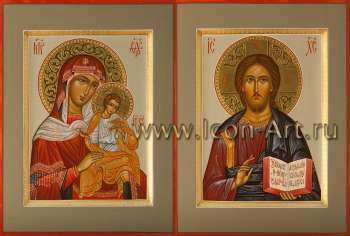 Венчальная пара с иконой Пресвятой Богородицы «Голубицкая»