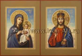 Венчальная пара с иконой Божией Матери «Неувядаемый Цвет»