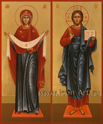 Венчальная пара с иконой Пресвятой Богородицы «Покров»