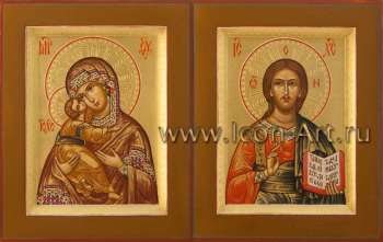 Венчальная пара с иконой Пресвятой Богородицы «Владимирская»