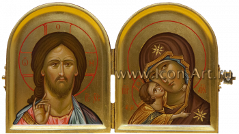 Складень Спаситель и Богородица Владимирская