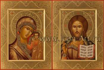 Венчальная пара с иконой Пресвятой Богородицы «Казанская»