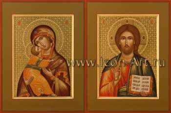 Венчальная пара с иконой Богородицы «Владимирская»