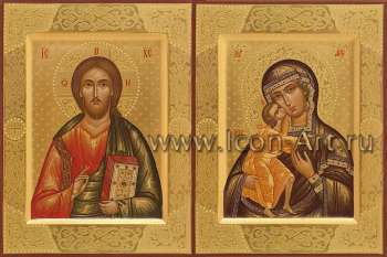 Венчальная пара с иконой Богородицы «Феодоровская»