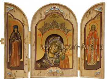 Пресвятая Богородица «Казанская» со святыми прп. Аполинарией и мц. Пелагией