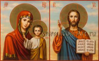 Венчальная пара с иконой Богородицы «Казанская»