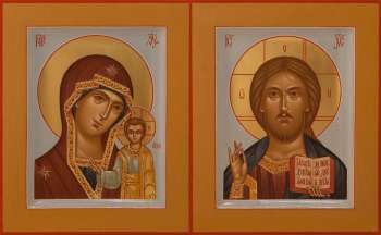 Венчальная пара с иконой Богородицы «Казанская»