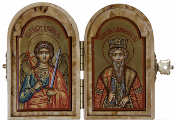 Складень: святой Ангел Хранитель и св. Вячеслав Чешский