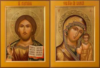 Венчальная пара с иконой Богородицы «Казанская»