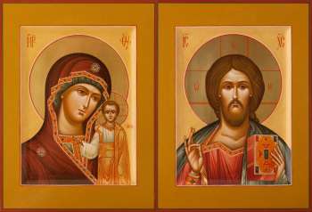 Венчальная пара с иконой Богородицы «Казанская»