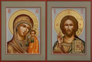 Венчальная пара с иконой Богородицы «Казанская»