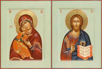 Венчальная пара с иконой Богородицы «Владимирская»