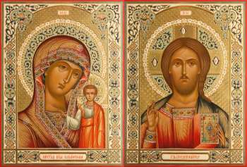 Венчальная пара с иконой Богородицы «Казанская»