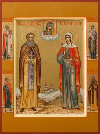 Семейная икона: прп. Александр Свирский и св. Сусанна Мироносица