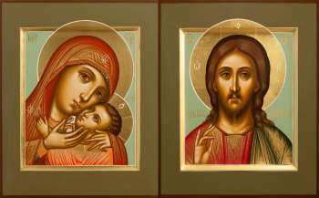 Венчальная пара с иконой Богородицы «Корсунская»