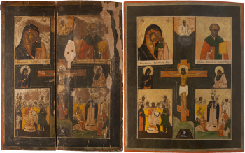 Четырехчастная икона «Распятие Господа нашего Иисуса Христа»