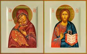 Венчальная пара с иконой Богородицы «Владимирская»