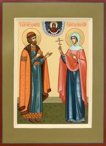 Семейная икона:святые бл.кн. Борис и мц. Галина