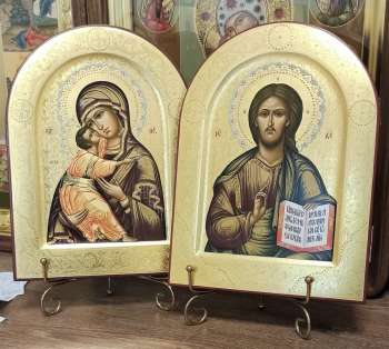 Венчальные иконы Владимирская Икона Пресвятой Богородицы и Господь Вседержитель