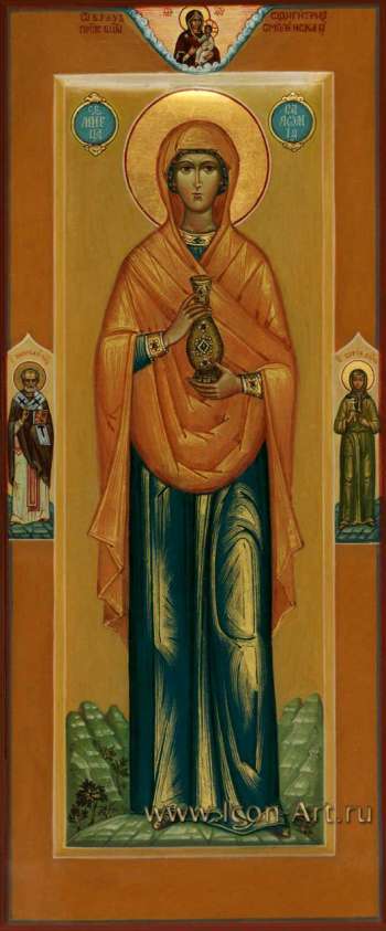 Святая Мироносица Саломия. На полях иконы: святой Николай Чудотворец и святая прмц. София Селиверстова (новомученица)