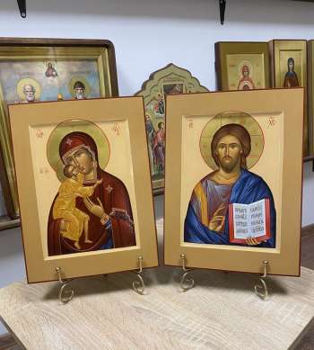 Венчальные иконы Пресвятая Богородица Феодоровская и Господь Вседержитель