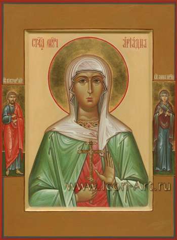 Святая муч. Ариадна Промисская (Фригийская). На полях: святой мч. Виктор и святая Анна пророчица