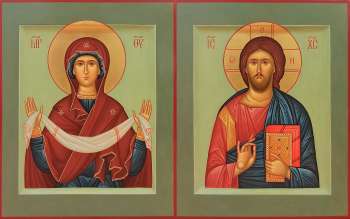 Венчальная пара с Покровом Пресвятой Богородицы