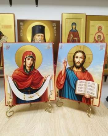 Венчальные иконы Пресвятая Богородица Покров и Господь Вседержитель