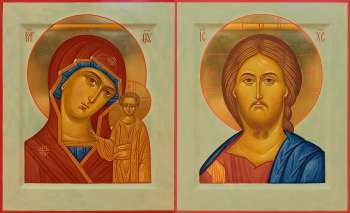 Венчальная пара с иконой Богороидцы "Казанская"