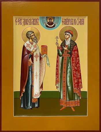 Семейная икона: святые дионисий Ареопагит и Олга