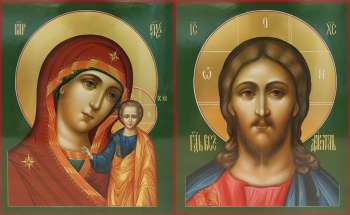 Венчальная пара с иконой Богороидцы "Казанская"