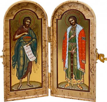 Складень: святой Иоанн Предтеча и Александр Невский
