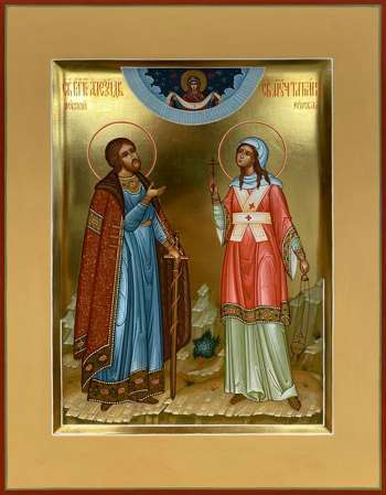 Семейная икона: ст. бл. кн. Александр Невский и мц. Татиана