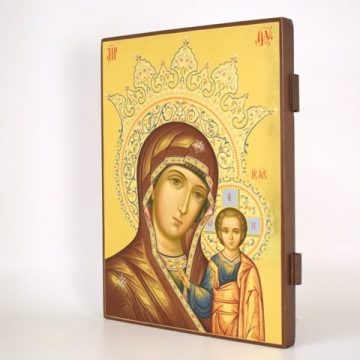 Икона Пр. Богородицы Казанская с эмалями, вид 3