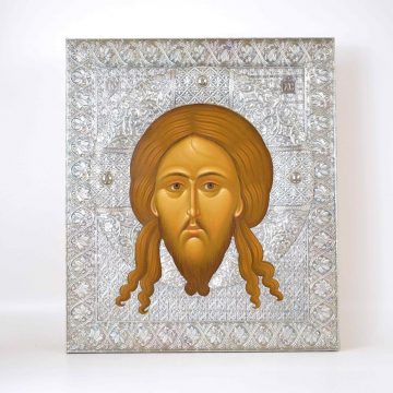 Икона Нерукотворный Образ в серебряной басме, вид 2