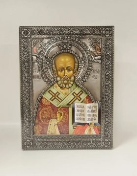 Икона Николая Чудотворца в окладе, вид 3